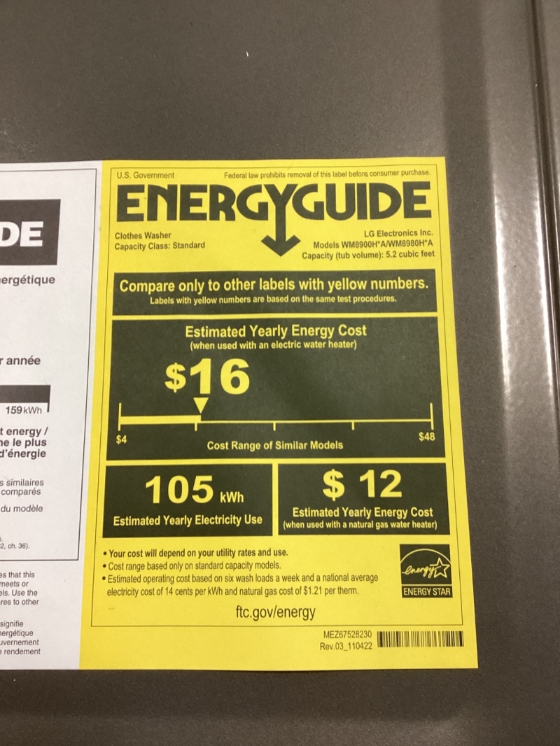 LG WM8980HVA - Front Load Washer at Doraville Store